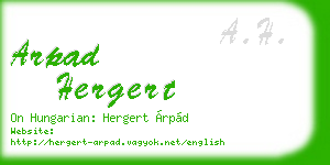 arpad hergert business card